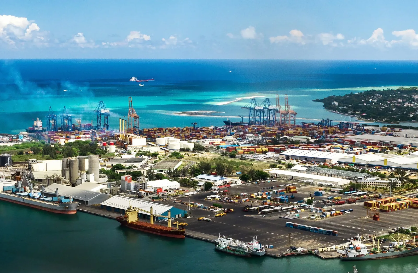 The port of Port Louis, the capital city
