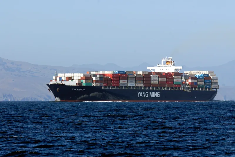 A huge container ship.