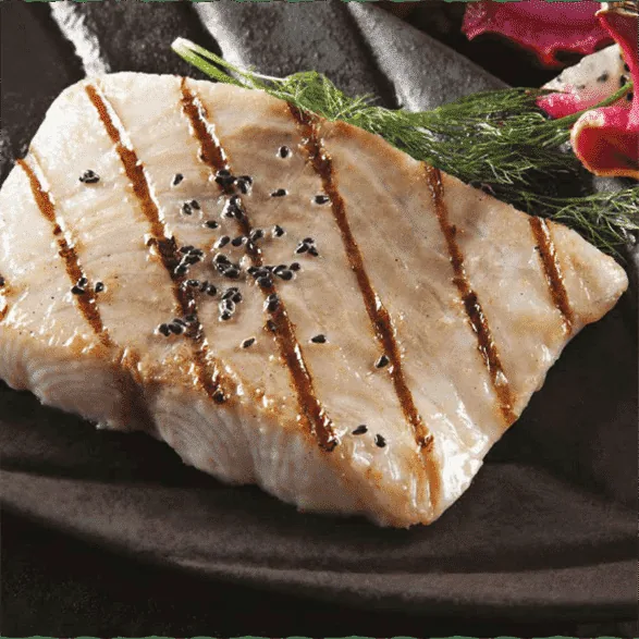 A fish filet in a plate.