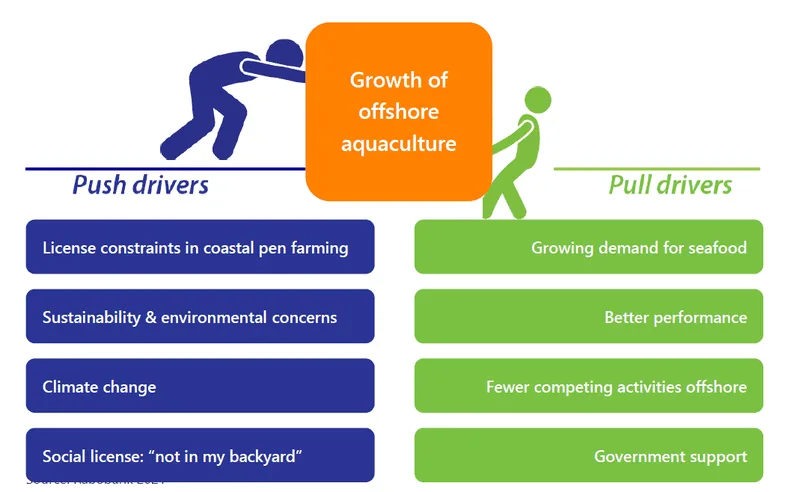 There are a range of drivers for offshore aquaculture